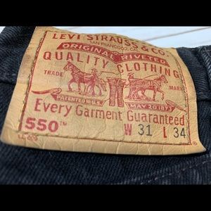 Levi’s 550 30x33 made in usa vtg distressed relaxed fit black denim jeans 5005
